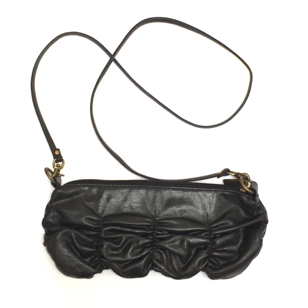 VINTAGE Hobo Convertible leather cross body BLACK